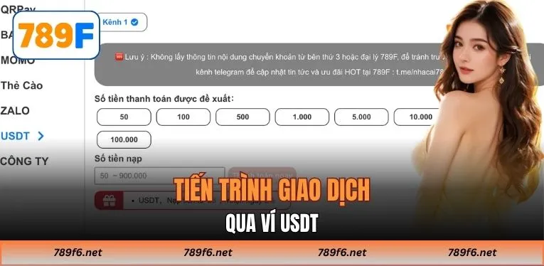 Tiến trình giao dịch qua ví USDT